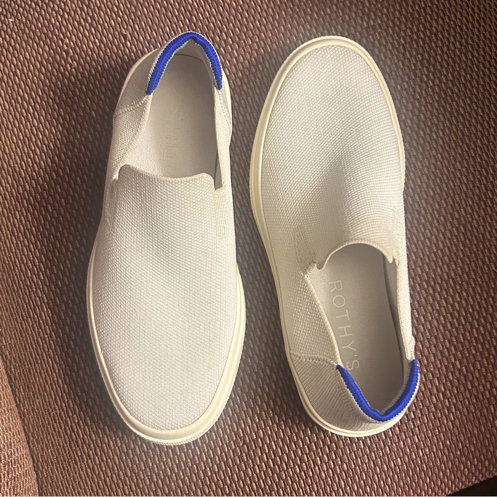 Rothy's White Slip on Sneakers sz 6.5 women’s or 5 men’s